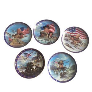 The Bradford Exchange WWII The Remembrance Series:1-5-Decorative Plates-8 in